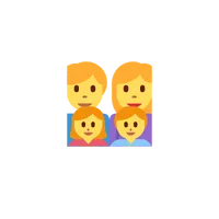 Septische-put-prijs? Pictogram van een gezin met twee ouders en twee kinderen, symbool voor een doorsnee gezinswoning