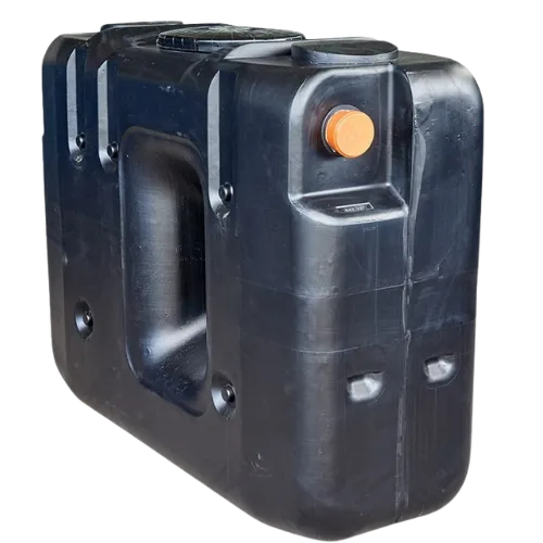 Rechthoekige septische put ideaal voor smalle doorgangen, eenvoudig te plaatsen zonder kraan.