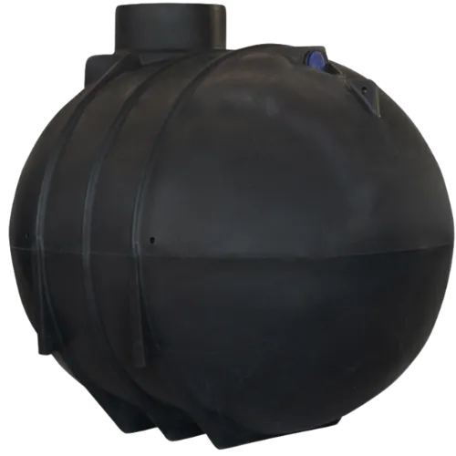 Septische put plaatsen en septische put aansluiten op riolering. Stevige ronde septische put met groot volume, makkelijk te plaatsen en aan te sluiten op riolering.