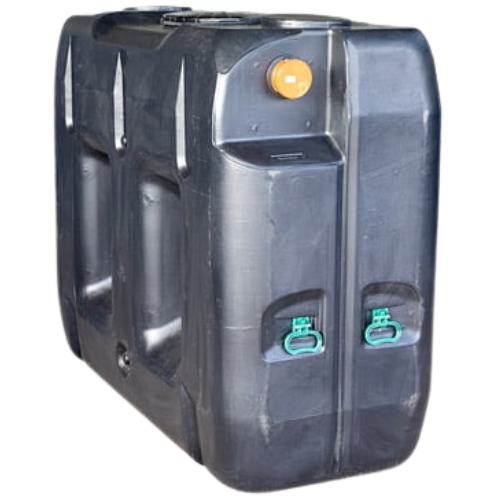 Rechthoekige kunststof septische put van 2000 liter, geschikt voor gezinnen tot 5 personen, makkelijk te plaatsen zonder kraan.